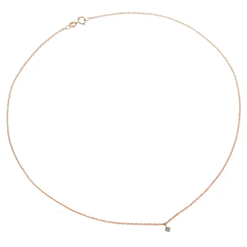 Collier La Délicatesse Diamant 0.05ct en Or Rose 750 mill. 40cm