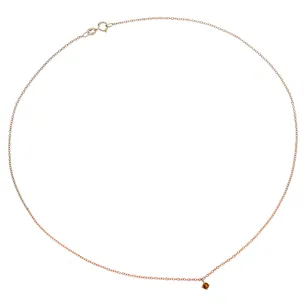 Collier La Délicatesse Citrine 0.06ct en Or Rose 750 mill. 40cm