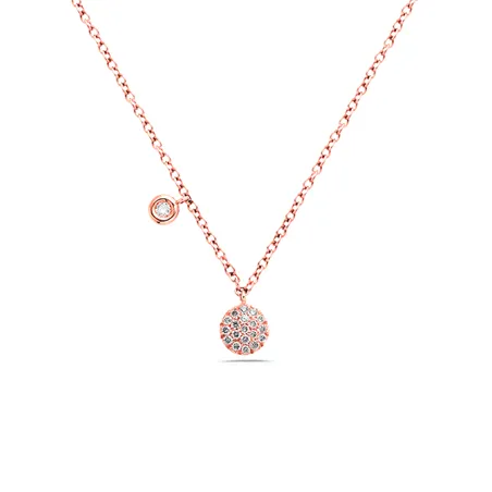 Collier La Délicatesse Diamants 0.09ct Motif Rond en Or Rose 750 mill.