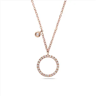 Collier La Délicatesse Diamants 0.10ct en Or Rose 750 mill. 