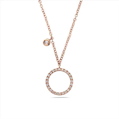 Collier La Délicatesse Diamants 0.10ct en Or Rose 750 mill. 