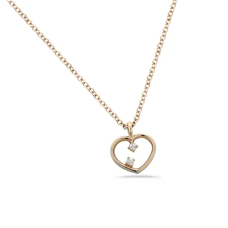 Collier La Délicatesse Diamant 0.03ct Motif Coeur en Or Rose 750 mill.