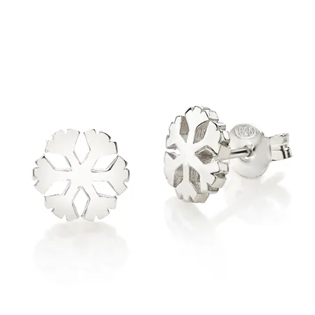 Boucles d'Oreilles Flocons d'Amour 8mm en Argent