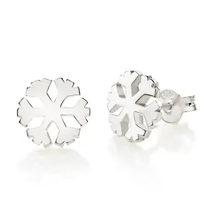 Boucles d'Oreilles Flocons d'Amour 10mm en Argent 