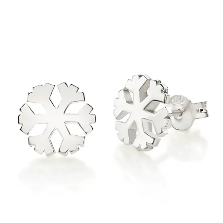 Boucles d'Oreilles Flocons d'Amour 10mm en Argent 