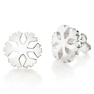 Boucles d'Oreilles Flocons d'Amour 12mm en Argent