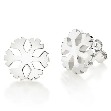 Boucles d'Oreilles Flocons d'Amour 12mm en Argent
