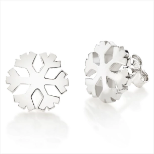 Boucles d'Oreilles Flocons d'Amour 14mm en Argent