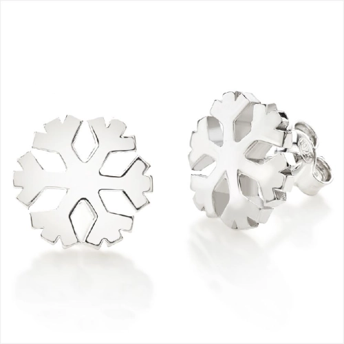Boucles d'Oreilles Flocons d'Amour 14mm en Argent