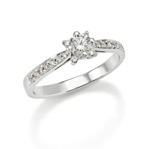 Solitaire Flocons d'Amour Diamants 0.47ct en Or
