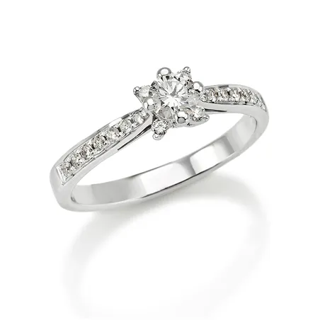 Solitaire Flocons d'Amour Diamants 0.47ct en Or