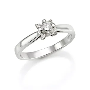 Solitaire Flocons d'Amour Diamants 0.19ct en Or