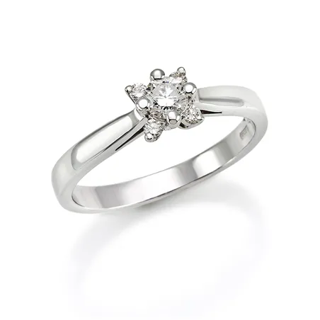 Solitaire Flocons d'Amour Diamants 0.19ct en Or