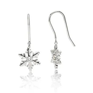 Boucle d'Oreilles Flocons d'Amour Diamants 0.06ct en Or 
