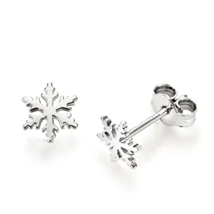 Boucles d'Oreilles Flocons d'Amour en Or Blanc 