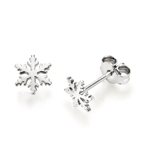 Boucles d'Oreilles Flocons d'Amour en Or Blanc 