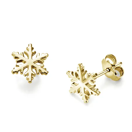 Boucles d'Oreilles Flocons d'Amour en Or Blanc 