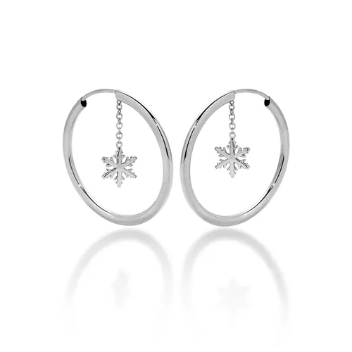 Créoles Flocons d'Amour Pendants en Or 