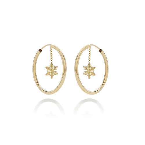 Créoles Flocons d'Amour Pendants en Or 