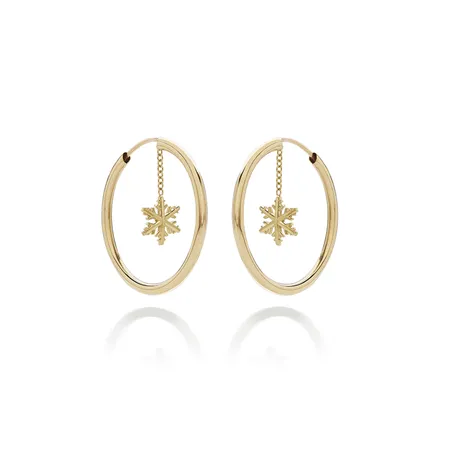 Créoles Flocons d'Amour Pendants en Or 