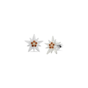 Boucles d'oreilles Edelweiss émaillées
