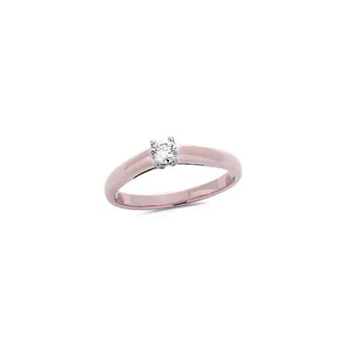Bague Solitaire Diamant Or Champagne 