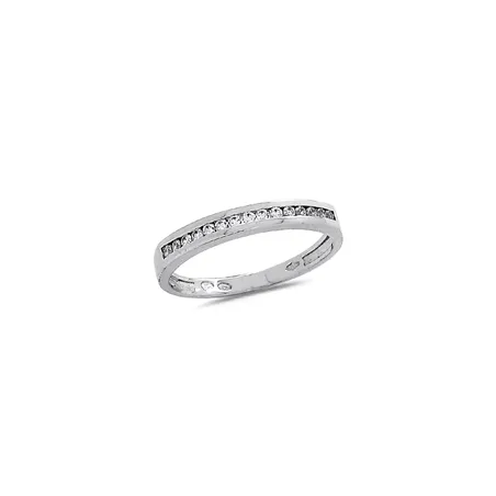 Alliance Demi-Tour Diamants Brillant  sertis Rail en Or Blanc 