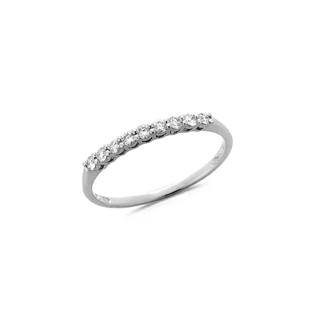 Alliance Demi-Tour Diamants Brillant  en Or Blanc 