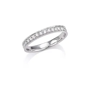 Alliance Demi-Tour Diamants Brillant  en Or Blanc 