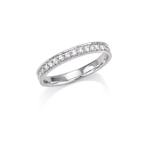 Alliance Demi-Tour Diamants Brillant  en Or Blanc 