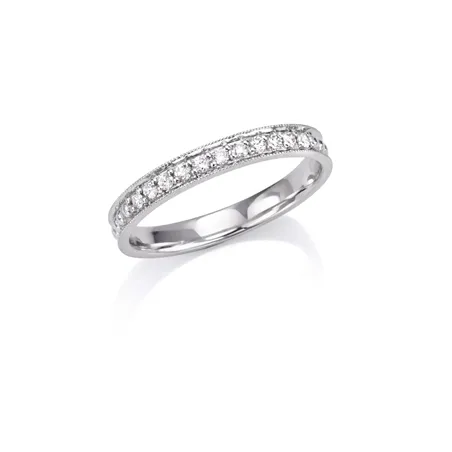 Alliance Demi-Tour Diamants Brillant  en Or Blanc 