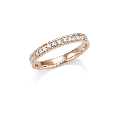 Alliance Demi-Tour Diamants Brillant  en Or Blanc 