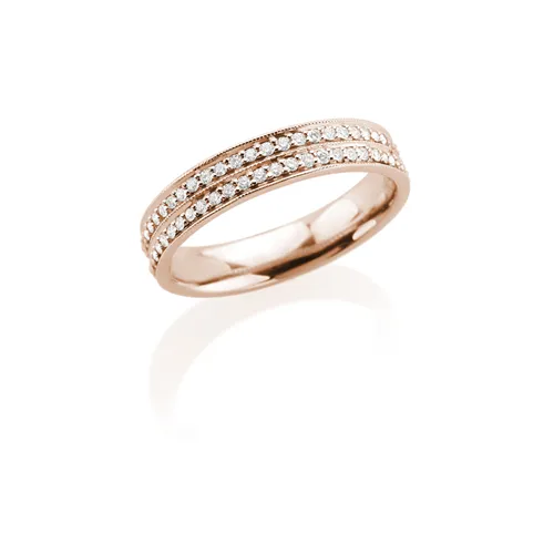 Alliance Demi-Tour Diamants Brillant  en Or Blanc 