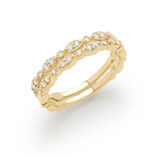 Aliance Demi-Tour Diamants Brillant  en Or Blanc 