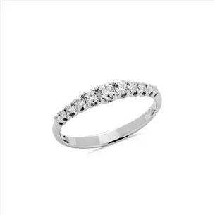 Alliance Demi-Tour Diamants Brillant  en Or Blanc 