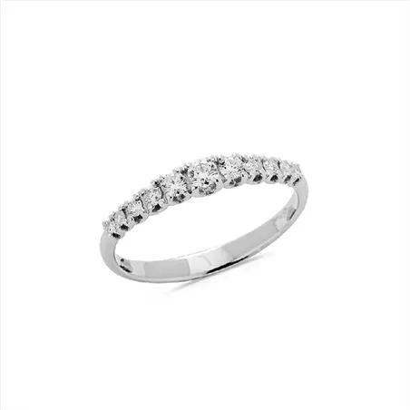 Alliance Demi-Tour Diamants Brillant  en Or Blanc 