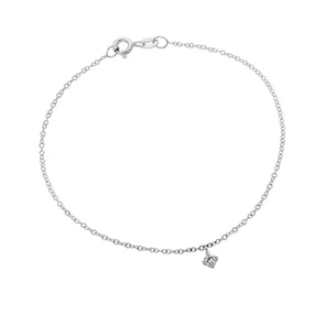 Bracelet La Délicatesse Diamant 0.05ct en Or Blanc 750 mill. 17.5cm