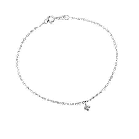 Bracelet La Délicatesse Diamant 0.05ct en Or Blanc 750 mill. 17.5cm