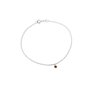 Bracelet La Délicatesse Citrine 0.06ct en Or Blanc 750 mill. 17.5cm