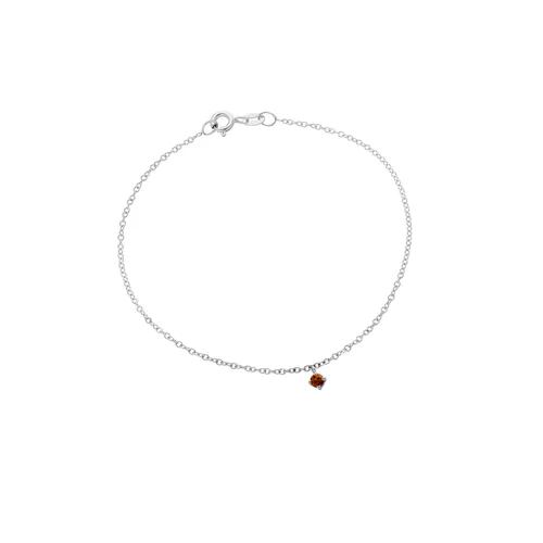 Bracelet La Délicatesse Citrine 0.06ct en Or Blanc 750 mill. 17.5cm