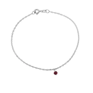 Bracelet La Délicatesse Tourmaline Rose 0.06ct en Or Blanc 750 mill. 17.5cm