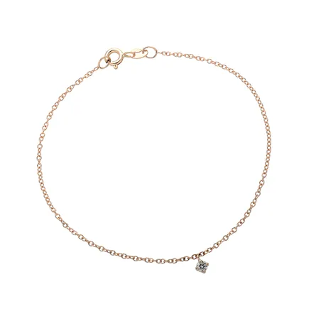 Bracelet La Délicatesse Diamant 0.05ct en Or Rose 750 mill. 17.5cm