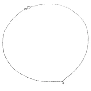 Collier La Délicatesse Diamant 0.05ct en Or Blanc 750 mill. 40cm