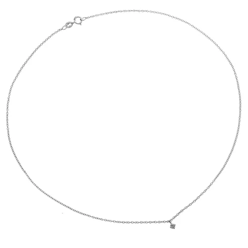 Collier La Délicatesse Diamant 0.05ct en Or Blanc 750 mill. 40cm