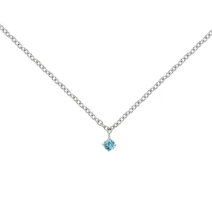 Collier La Délicatesse Topaze 0.08ct en Or Blanc 750 mill. 40cm