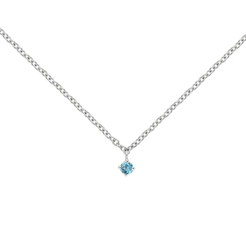 Collier La Délicatesse Topaze 0.08ct en Or Blanc 750 mill. 40cm