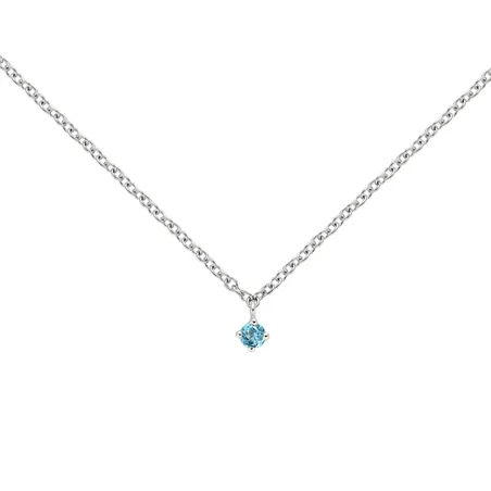 Collier La Délicatesse Topaze 0.08ct en Or Blanc 750 mill. 40cm