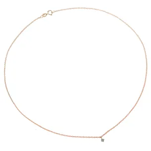 Collier La Délicatesse Diamant 0.05ct en Or Rose 750 mill. 40cm