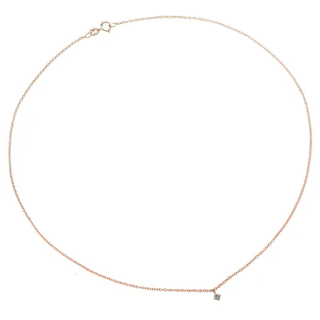 Collier La Délicatesse Diamant 0.05ct en Or Rose 750 mill. 40cm