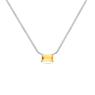 Collier La Délicatesse Citrine 0.36ct en Or Blanc 750 mill.